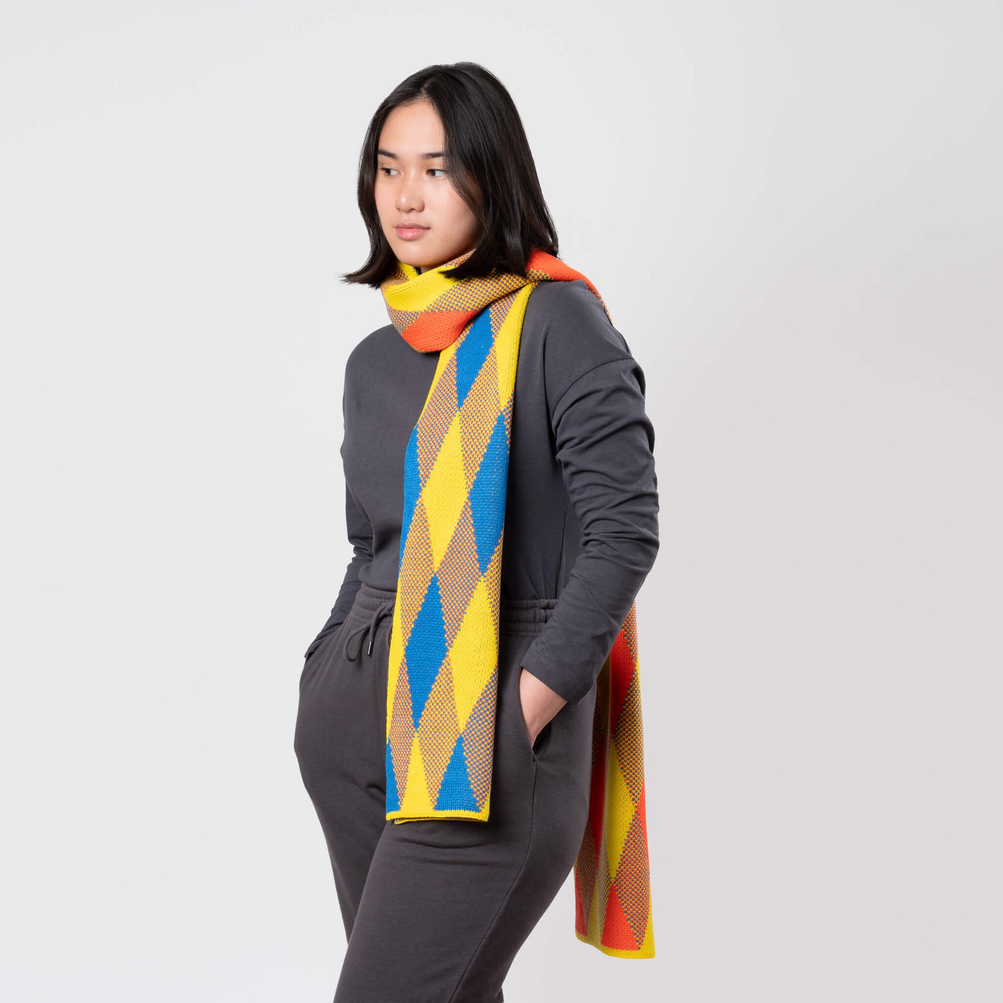 Verloop - Argyle Big Knit Scarf -