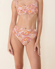 Andie Swim - High Rise Bikini Bottom - Sunset Paisley -
