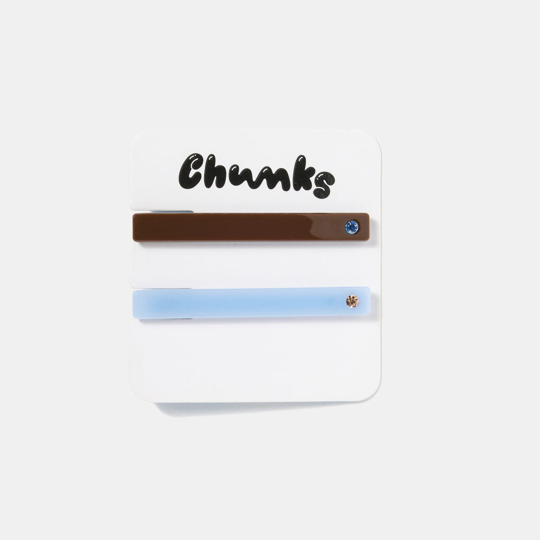 Allie Clips - Chocolate + Periwinkle