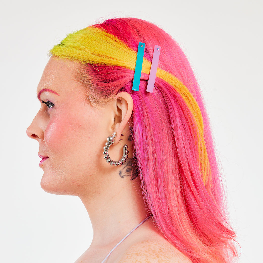 Allie Clips - Turquoise + Lilac