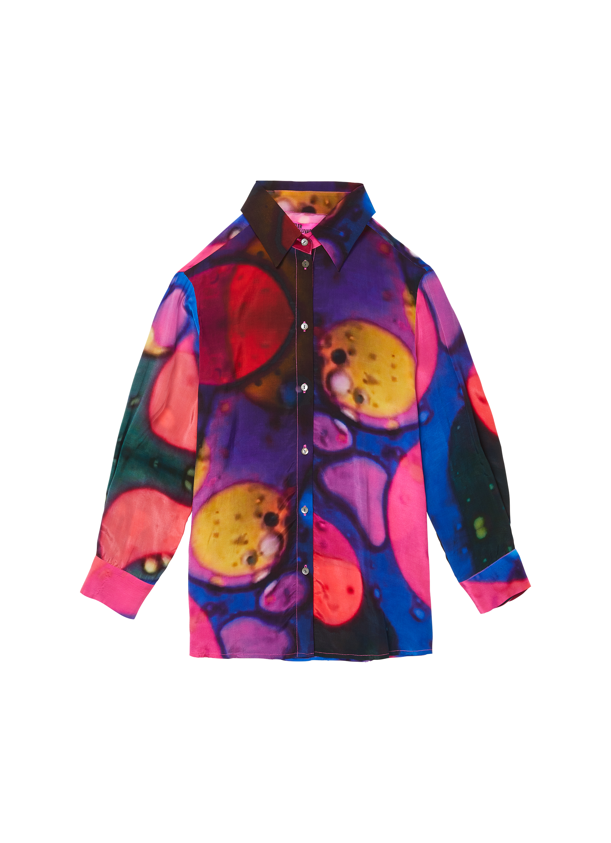 Austin Blouse - Green/Pink Oil Wheel Print