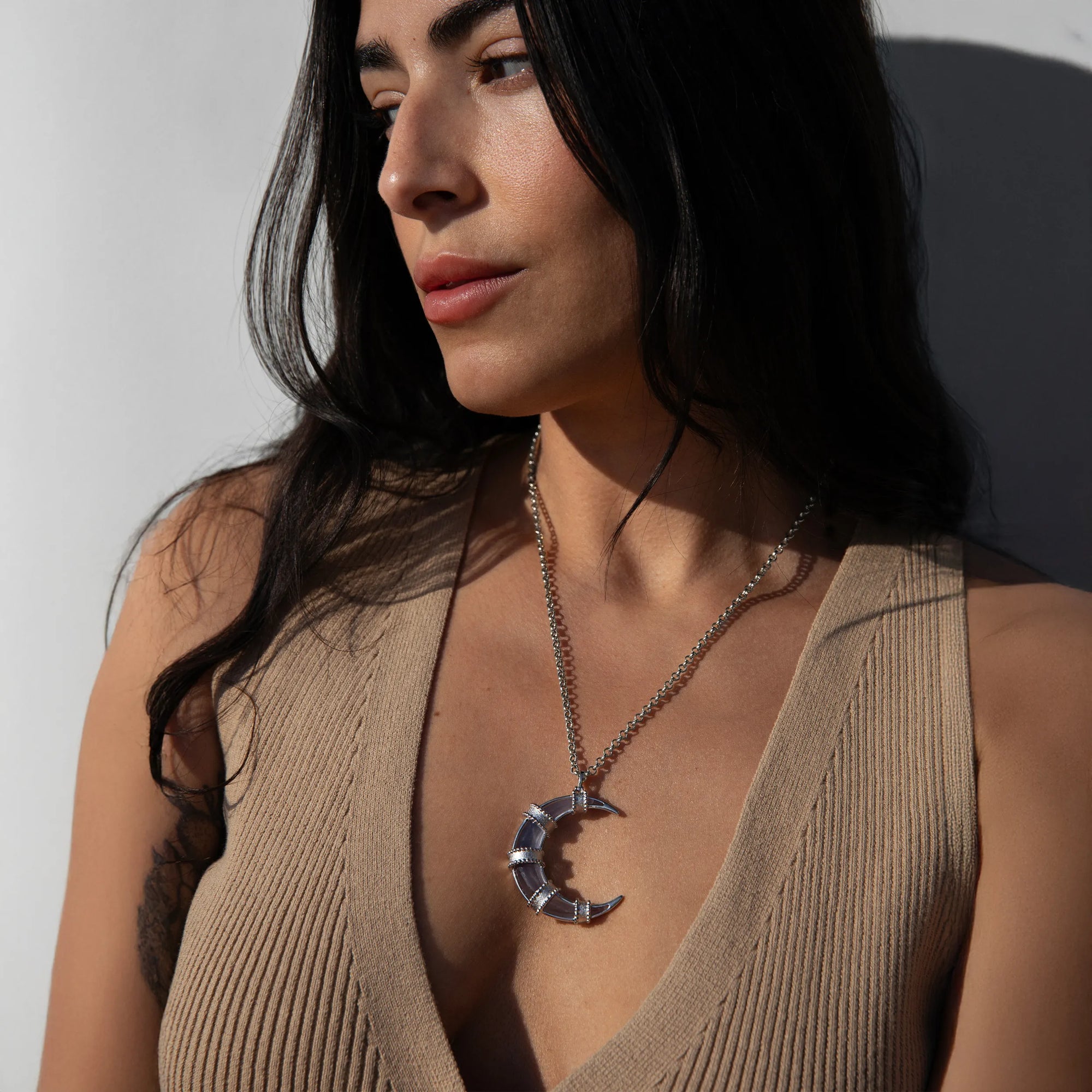 Awe Inspired - Boho Moon Pendant -