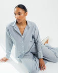 Wildflo Studio - Button Down Shirt Ocean Blue Stripe -