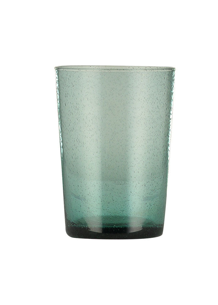 Handmade Glass Tumbler - French Turquoise Amulet