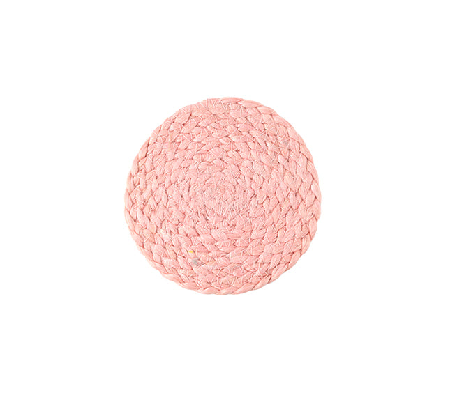 British Colour Standard - Jute Silky Coaster - Venetian Pink, Set of 4 -