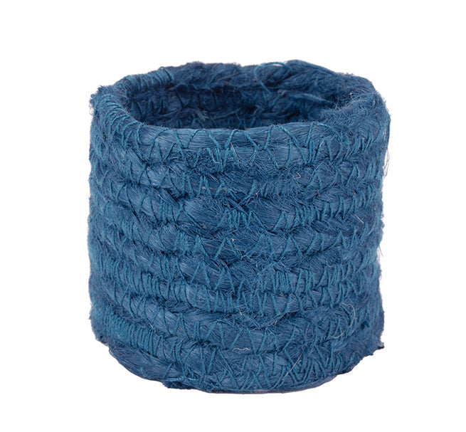 British Colour Standard - Jute Silky Napkin Ring - Petrol Blue, Set of 4 -