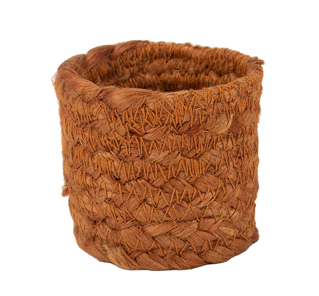 British Colour Standard - Jute Silky Napkin Ring - Cinnamon, Set of 4 -