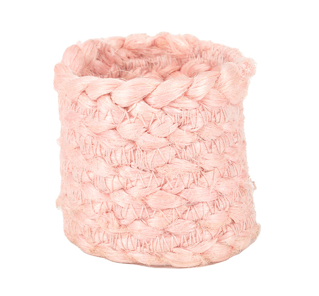British Colour Standard - Jute Silky Napkin Ring - Venetian Pink, Set of 4 -