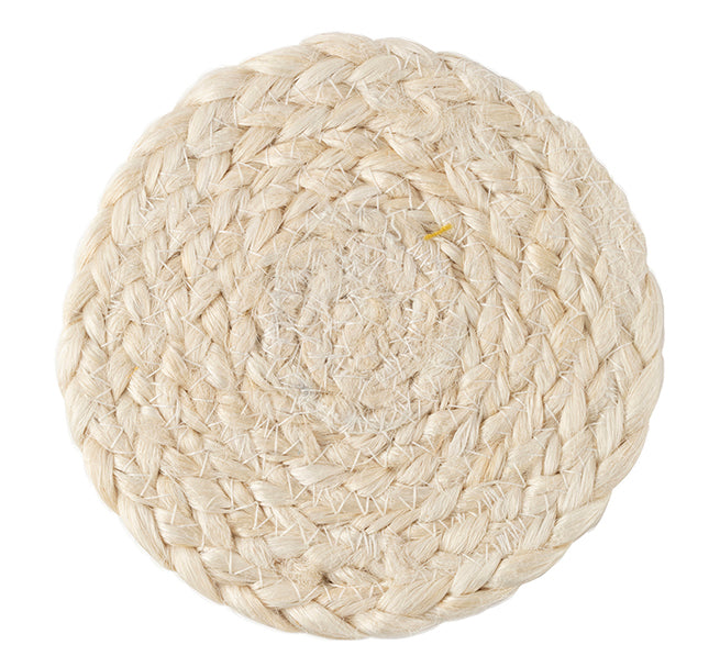 British Colour Standard - Jute Silky Coaster - Pearl White, Set of 4 -
