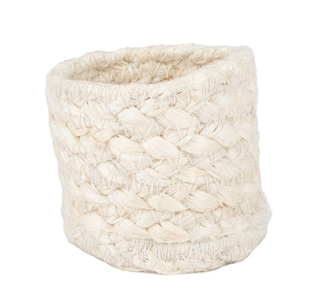 British Colour Standard - Jute Silky Napkin Ring - Pearl White, Set of 4 -