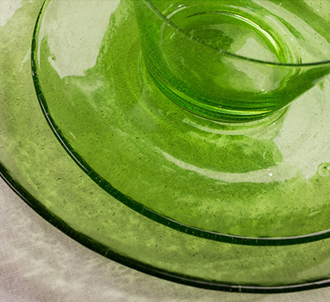 Glass Bowl Handmade Small - Malachite Green