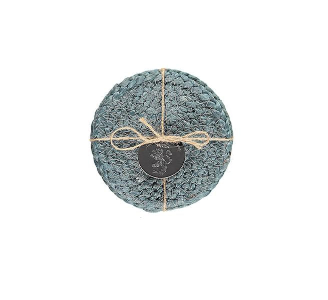 British Colour Standard - Woven Silky Jute Coaster - Moonstone Grey, Set of 4 -