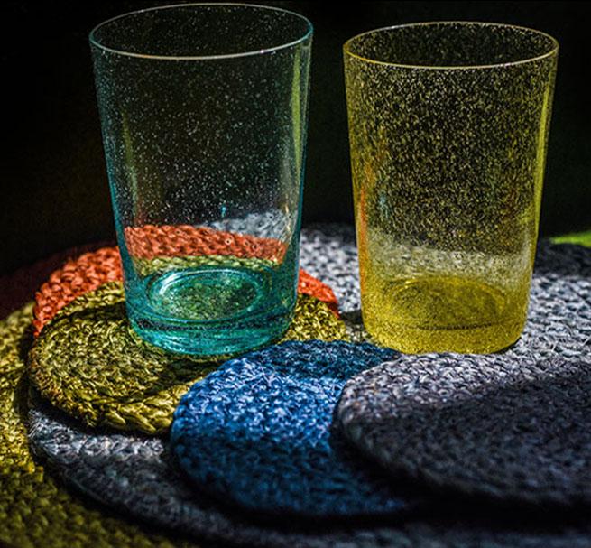 British Colour Standard - Jute Silky Coaster - Eau-de-nil, Set of 4 -