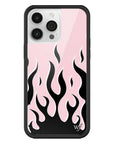 Wildflower iPhone case 14 Pro Max Flames Pink Black Cute