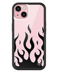 Wildflower iPhone case 15 Flames Pink Black Cute