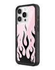 Wildflower iPhone case 15 Pro Flames Pink Black Cute