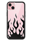 Wildflower iPhone case 15 Plus Flames Pink Black Cute