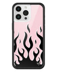 Wildflower iPhone case 15 Pro Max Flames Pink Black Cute