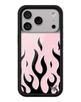 Wildflower iPhone case 17 Pro Flames Pink Black Cute