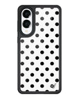 Wildflower Galaxy S25 case Edge Polka Dot White Black Cute