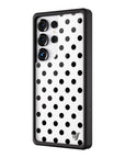 Wildflower Galaxy S25 case Ultra Polka Dot White Black Cute