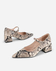 Intentionally Blank - Bond Snake Embossed Leather Mary Jane Heel -
