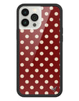 Wildflower iPhone case 13 Pro Max Polka Dot Burgundy and Cream Cute