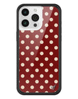Wildflower iPhone case 15 Pro Max Polka Dot Burgundy and Cream Cute