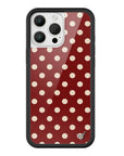 Wildflower iPhone case 16 Pro Max Polka Dot Burgundy and Cream Cute