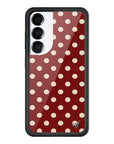 Wildflower Galaxy S25 case Polka Dot Burgundy and Cream Cute