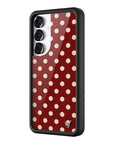 Wildflower Galaxy S25 case Polka Dot Burgundy and Cream Cute