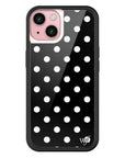 Wildflower Polka Dot Black and White iPhone 15 Case