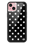 Wildflower Polka Dot Black and White iPhone 15 Plus Case