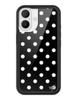 Wildflower Polka Dot Black and White iPhone 16 Case