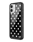 Wildflower Polka Dot Black and White iPhone 16 Plus Case