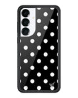 Wildflower Galaxy S25 case Plus Polka Dot Black White Cute