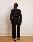 Amelia Barrel Leg Pants - Black