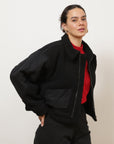 Vanessa Shearling Bomber Jacket - Black