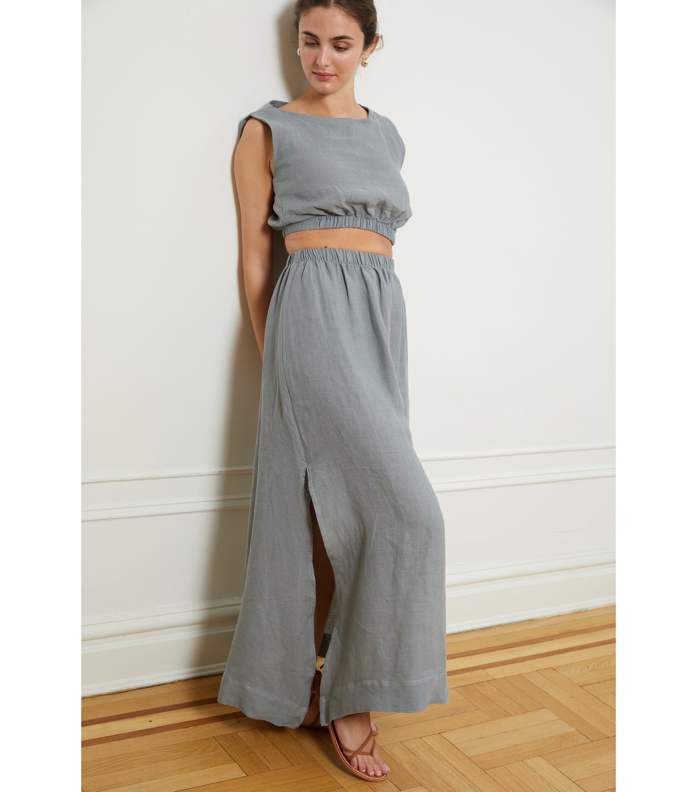 Rosa Linen Skirt - Blue