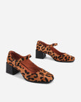 Intentionally Blank - Christopher Calf Hair Mary Jane Heel - LEOPARD COWHIDE