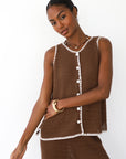 Callahan Knitwear - Clara Stitch Pant - Chocolate -
