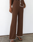 Callahan Knitwear - Clara Stitch Pant - Chocolate -
