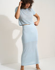 Callahan Knitwear - Clover Maxi Skirt - Baby Blue -