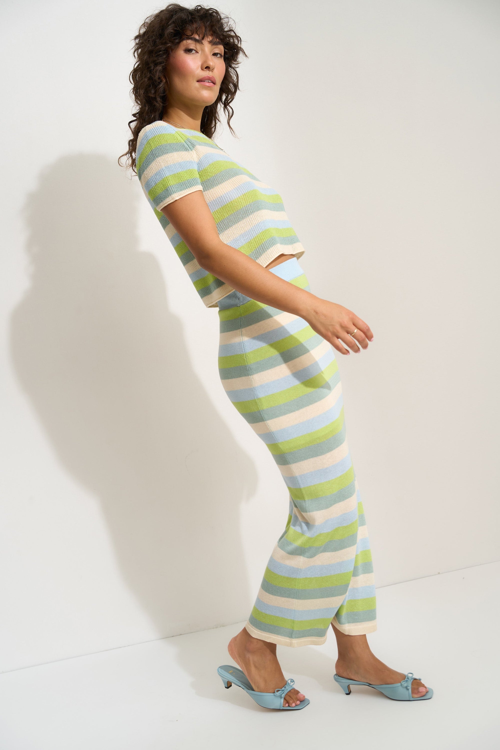 Clover Maxi Skirt - Kiwi Stripe