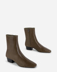 Intentionally Blank - Combo Stretch Leather Ankle Boot - KHAKI LEATHER