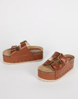 Intentionally Blank - Cooper-2 Leather Platform Sandal - CHESTNUT LEATHER