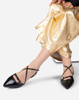 Intentionally Blank - Crowd Studded Criss Cross Flat -