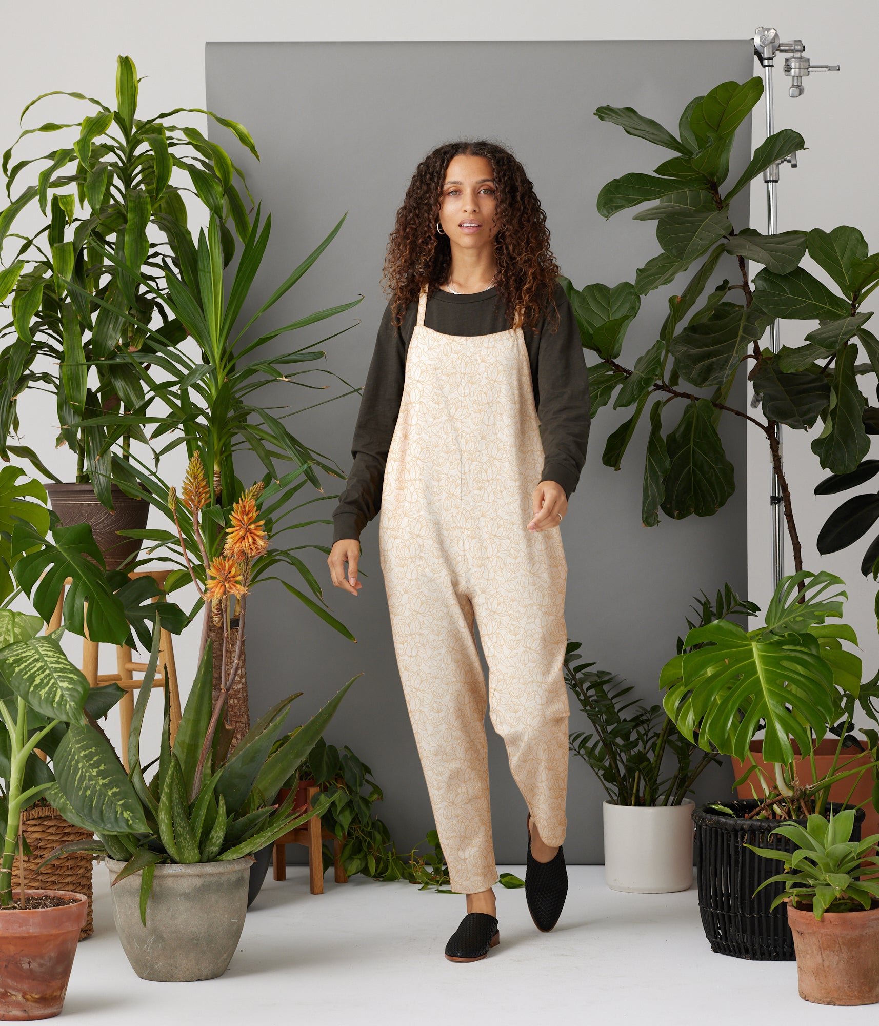Known Supply - Cadence Overall - Stone/Peach Floral -