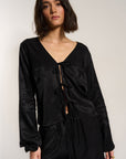 Be Idle - The Tie Front Top - Black -
