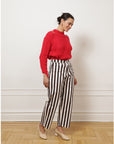 Amelia Barrel Trousers - Chestnut Stripe
